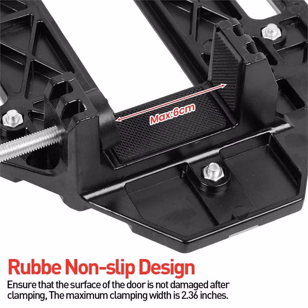 Nordara Black Aluminum Alloy Wood Door Hinge Jig Router Bit Slotting Guide – 5