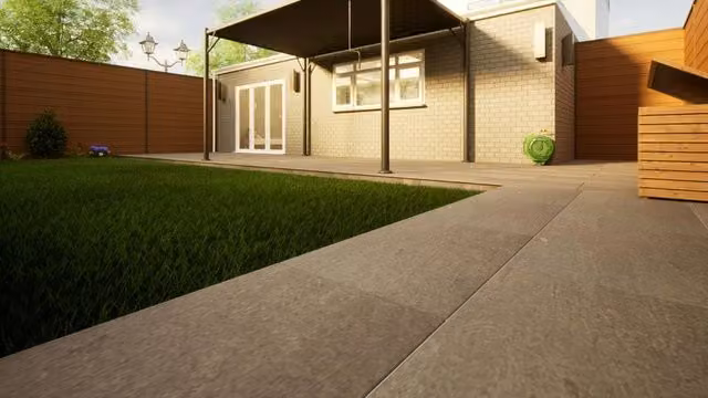 PBSL Group Plain Grey Porcelain Paving, W: 900 mm, D: 600 mm, H: 20 mm