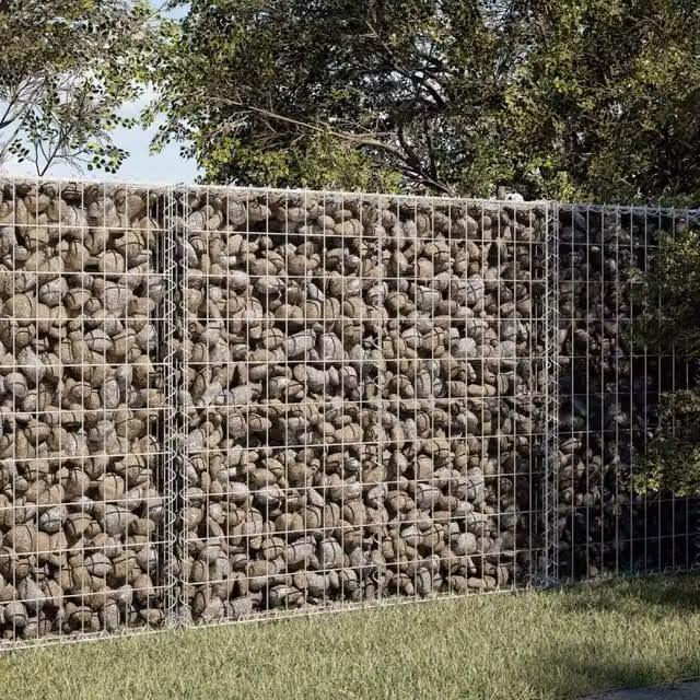 Berkfield Home Silver Galvanised Steel Gabion Basket with Cover, W: 150 cm, D: 100 cm, H: 100 cm
