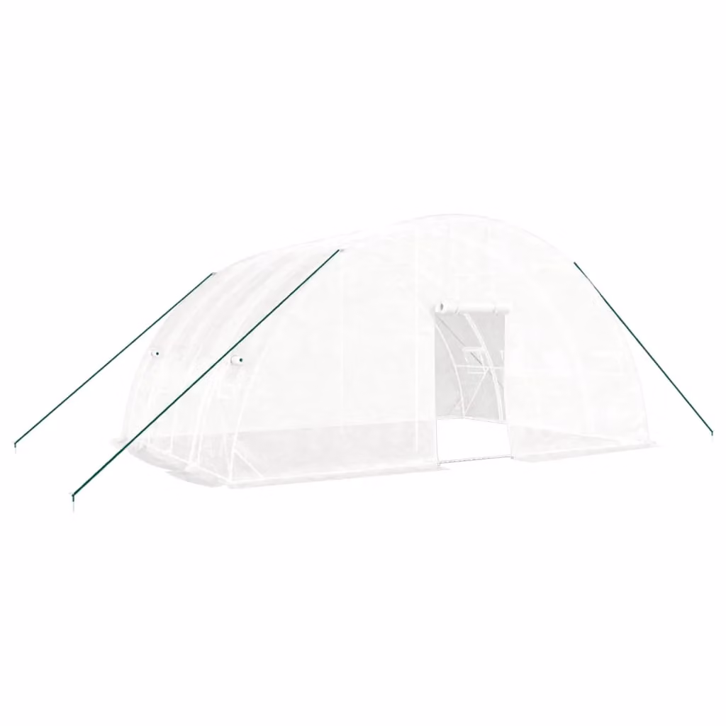 Berkfield Home Steel Frame Greenhouse in White, W/D/H: 600 x 400 x 285 cm – 2