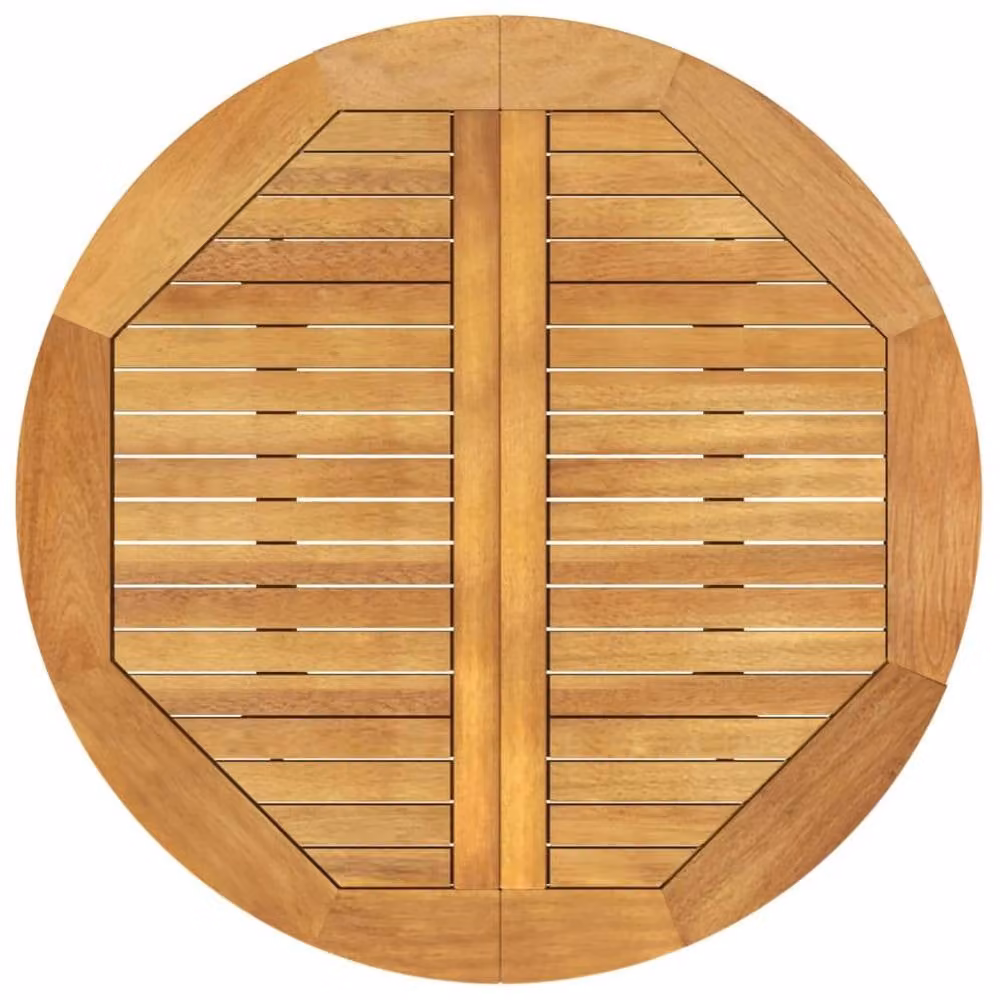 Berkfield Home Modern Acacia Solid Wood Garden Table in Brown, Diameter: 85 cm, Height: 75 cm – 3