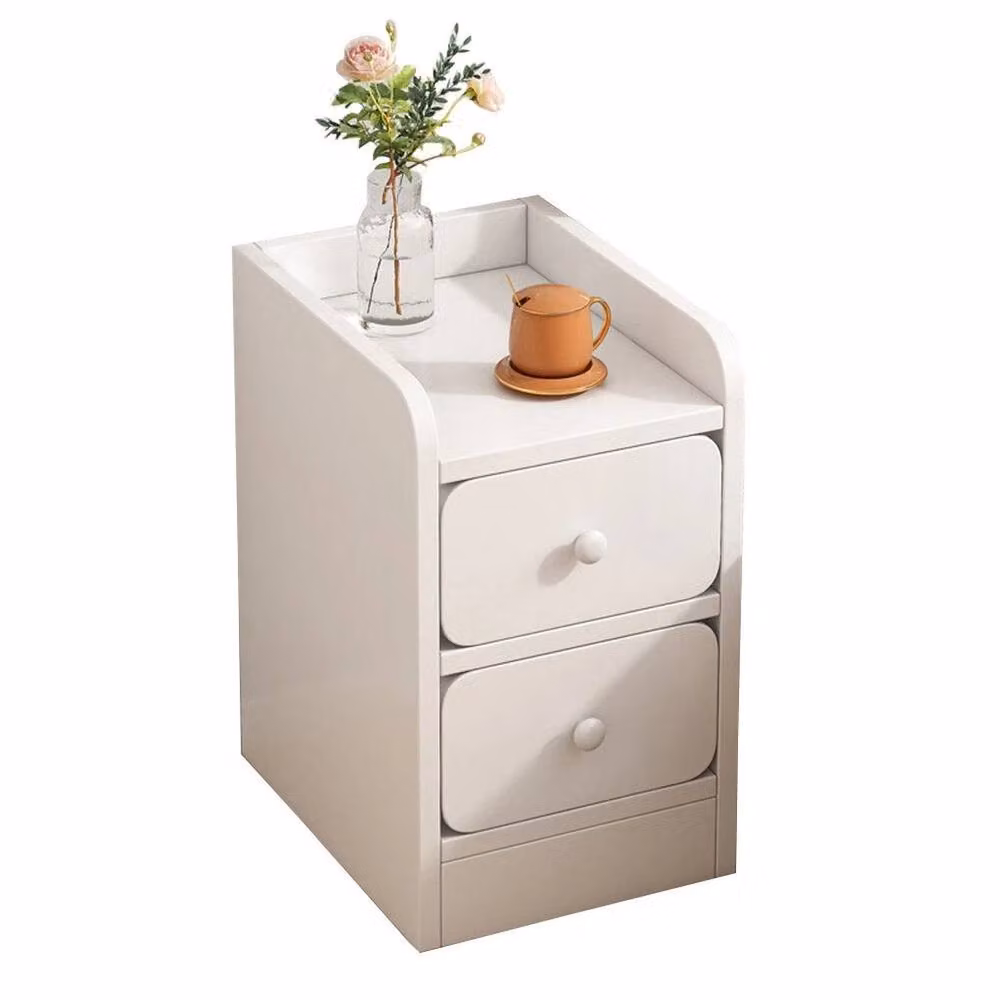 FORGEVIO White 2 Drawer Scandinavian Style Bedside Chest of Drawers – 2