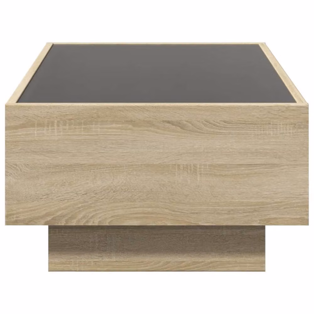 Berkfield Home Decorative LED Coffee Table in Sonoma Oak and Beige, W: 90 cm, D: 50 cm, H: 30 cm – 3