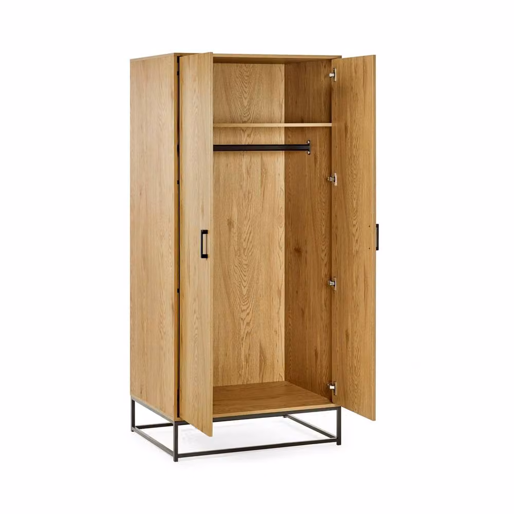 Cheshire Ashford 2 Door Wardrobe in Light Oak Effect and Black – 2
