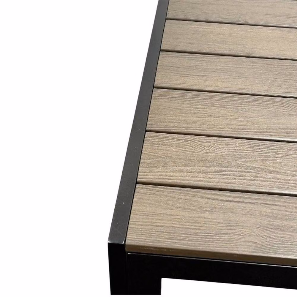 NESTLUNE Brown Outdoor Garden Dining Table, W/D/H: 80 x 80 x 15 cm – 4