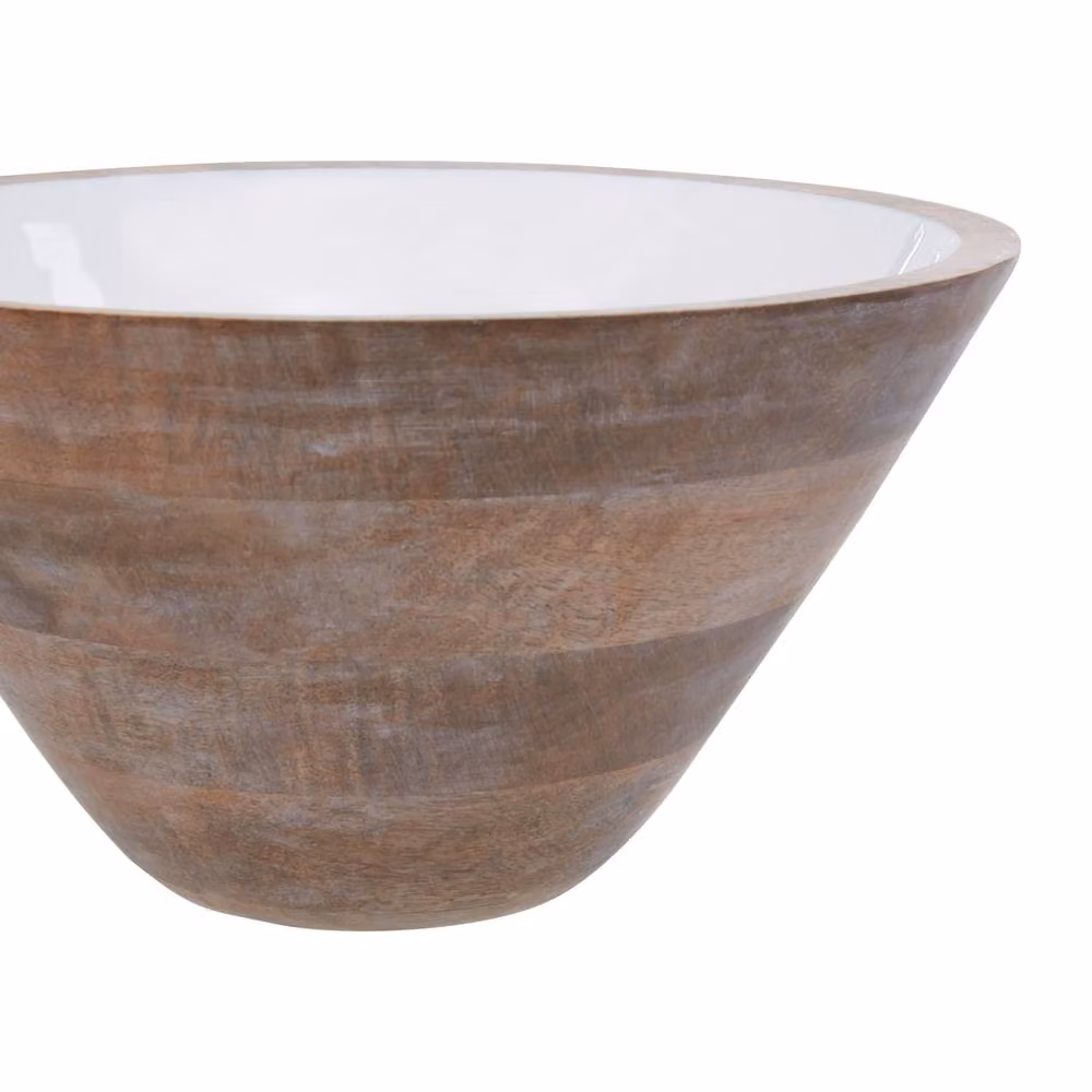 Orsina Kara Large Round Wooden Serving Bowl in Beige – 3