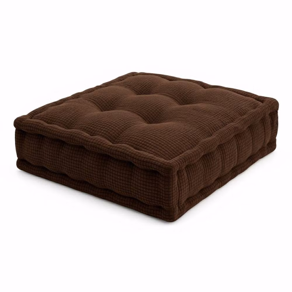 Snug City Teddy Fabric Square Booster Cushion in Brown, W/D/H: 45 x 45 x 45 cm – 2