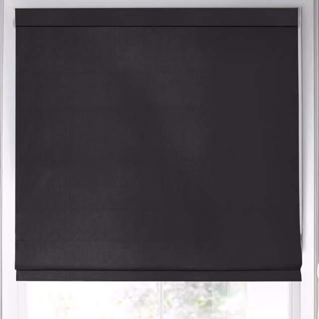 Laura Ashley Swanson Made to Measure Blackout Roman Blind in Charcoal Grey