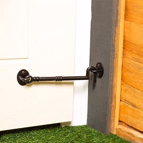 Hammer and Tongs Ornate Iron Cabin Hook and Eye in Matt Black, Width: 22.5 cm – 3