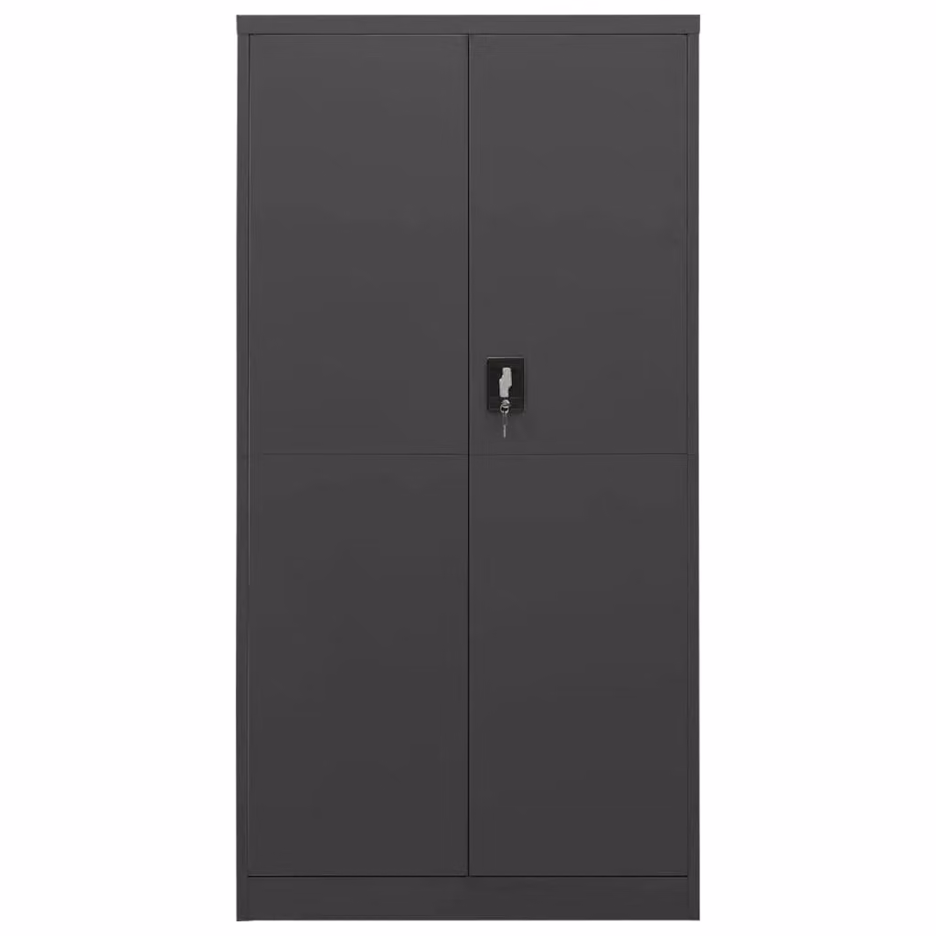 Berkfield Home Anthracite Metal Locker Cabinet with Hinged Doors, W/D/H: 90 x 40 x 180 cm – 2
