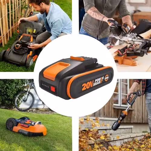 WORX WA3639 20V 2.0Ah PowerShare Battery in Black and Orange – 3