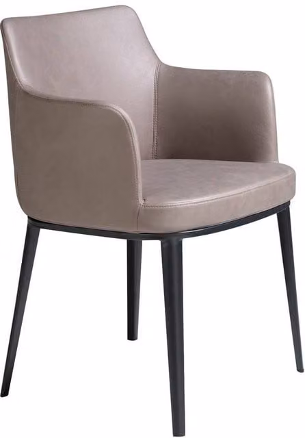 Angel Cerda Mink Fabric Dining Chair with Armrests in Grey and Black – 1