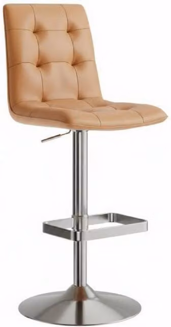 netfurniture Scaponi Swivel Kitchen Bar Stool in Tan Cognac Synthetic Leather