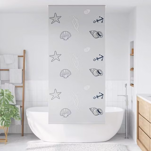 Berkfield Home Grey Opaque Shower Roller Blind, W/H: 90 x 240 cm