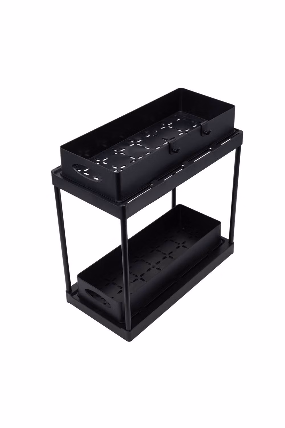 Garden Sanctuary 2-Tier Under Sink Pull Out Storage Organizer, Black, W/D/H: 38.0 x 33.5 cm – 2