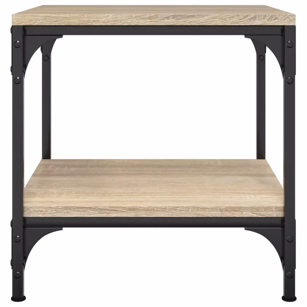 Berkfield Home Set of 2 Sonoma Oak Side Tables in Brown, W/D/H: 40 x 40 x 40 cm – 5