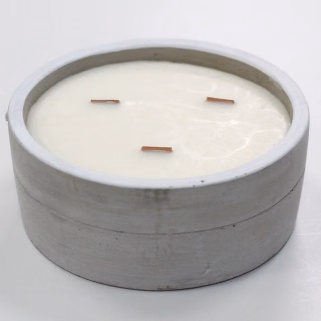 KDMK Large Round Patchouli Dark Amber Tabletop Decor in Grey