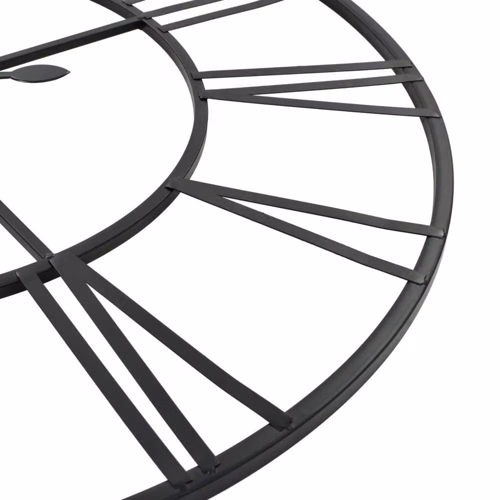 Berkfield Home Vintage Round Metal Wall Clock with Quartz Movement, Black, Diameter: 80 cm – 5