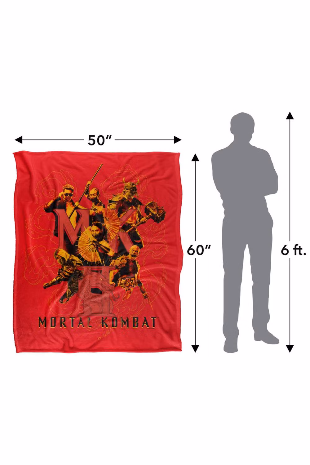 Warner Bros. Mortal Kombat 2 Fighters Cloud Silky Touch Super Soft Fluffy Throw Blanket, Multicolour, Large – 3
