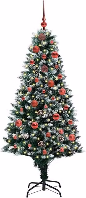 Berkfield Home Beautiful Artificial Christmas Tree with 150 Warm White LEDs and Stand in Green