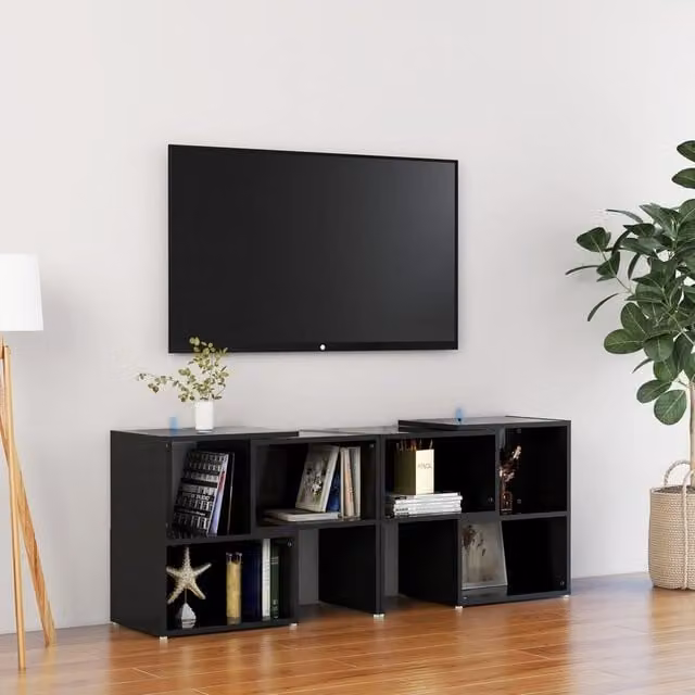 Berkfield Home High Gloss Black TV Cabinet W/D/H: 104 x 30 x 52 cm – 1