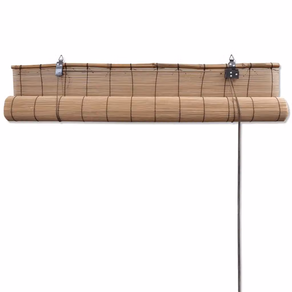 Berkfield Home Brown Bamboo Roller Blinds, 2 Pack, W: 80 cm, H: 160 cm – 3
