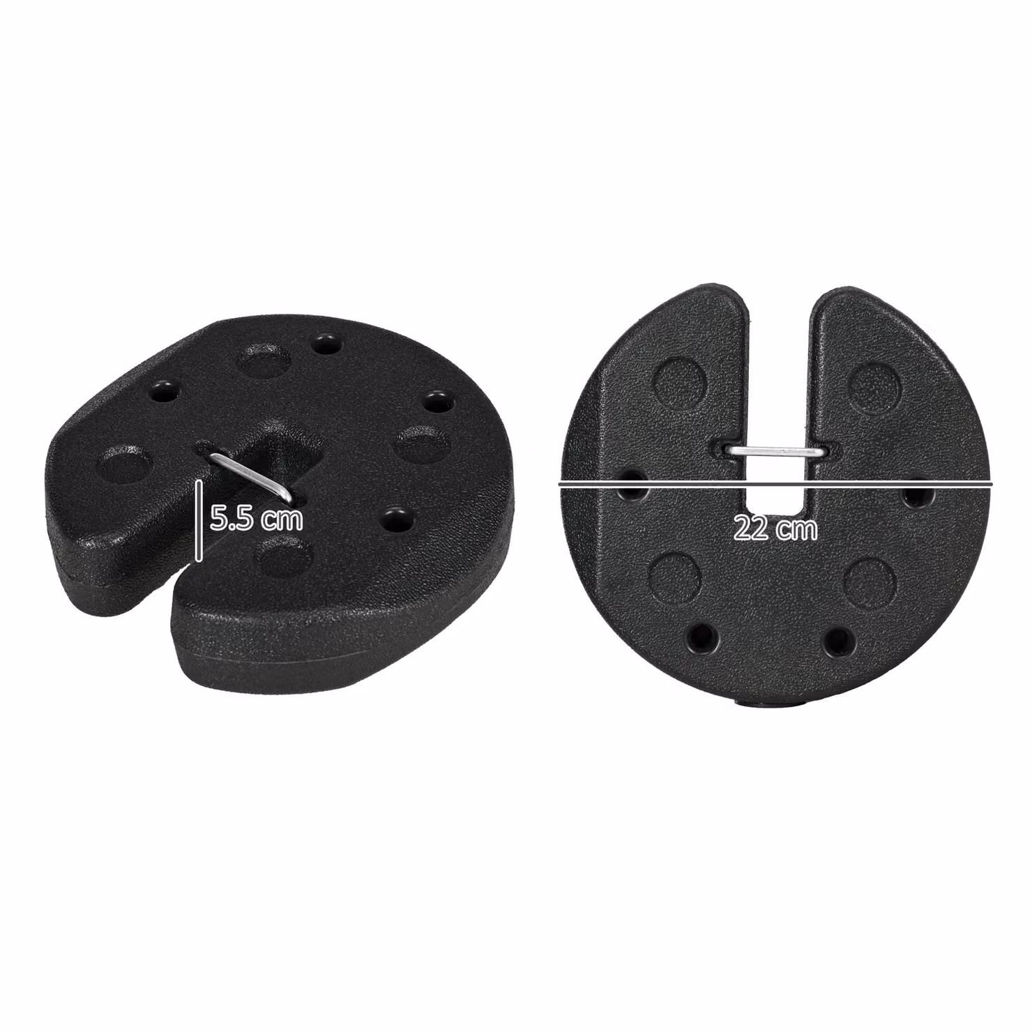 Outsunny Set of 8 Black Gazebo Weights with Reinforcement Pins and Carry Belt, 48kg Total Weight – 3