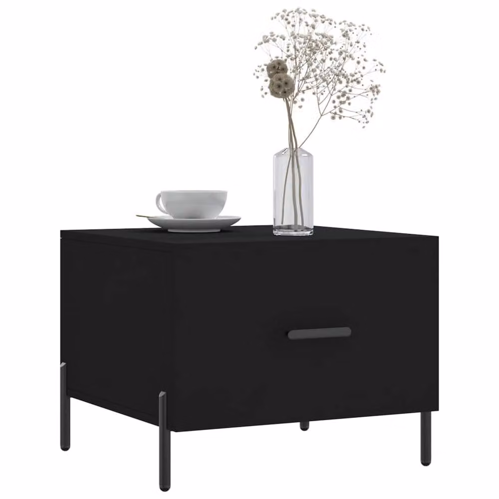 Berkfield Home Modern Black Square Coffee Table W/D/H: 50 x 50 x 40 cm – 3