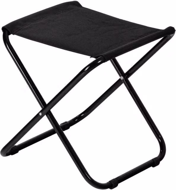 Kelvenix 2x Classic Folding Stools in Black with Powder Coated Steel Frame – 1