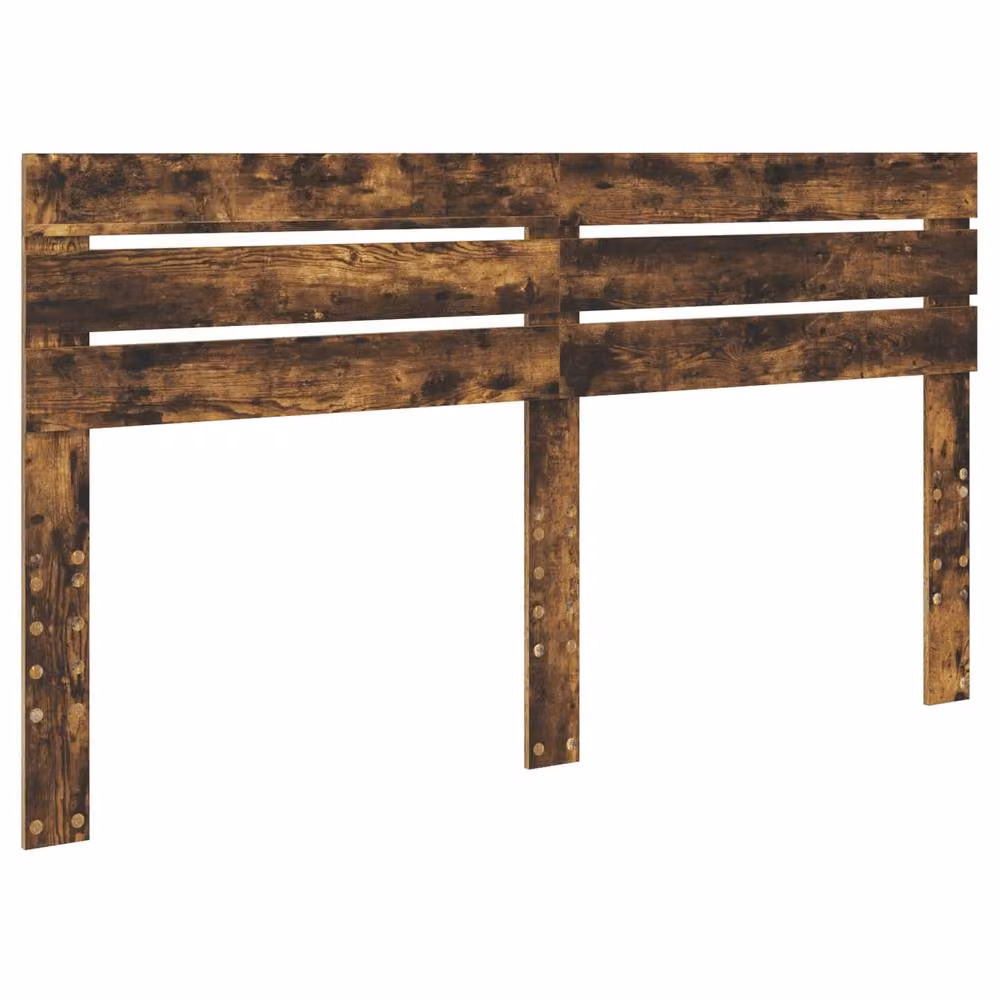 Berkfield Home Smoked Oak Bed Frame in Brown, Solid Pine and Wood, W/D/H: 200 x 200 cm – 3