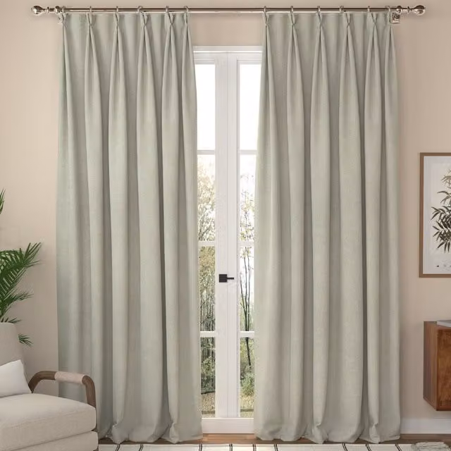 ANTE DECOR Aurora Made To Measure Blackout Linen Style Curtains in Beige or Grey