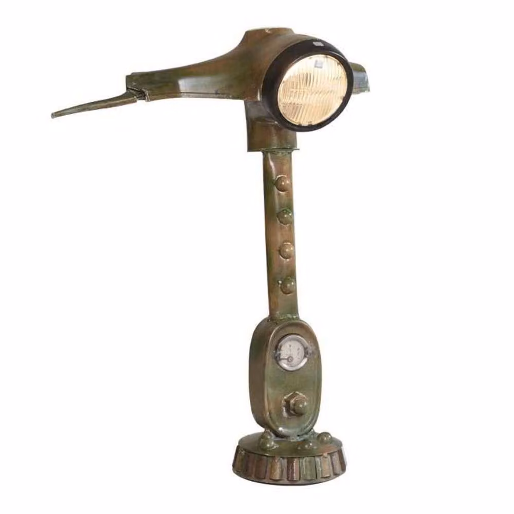 Wyld Haus Yllas Industrial Reclaimed Scooter Table Lamp in Bronze – 2