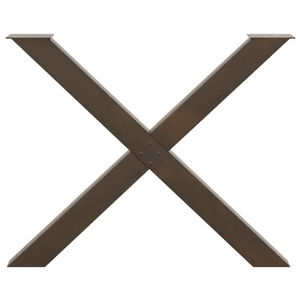 Berkfield Home X-Shaped Dining Table Legs, 2 Pieces, Brown Matt Steel, H: 72-73 cm x W: 90 cm – 5