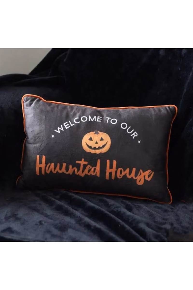 Something Different Wholesale Haunted House Halloween Rectangular Cushion, Black, W: 40 cm – 5