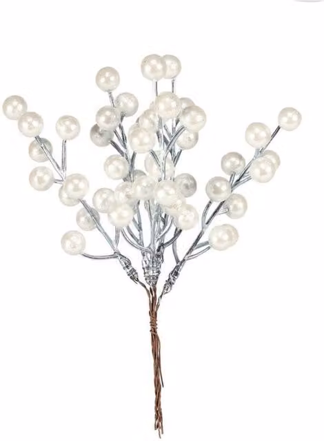 KDMD Winter Wonderland White Berry Bunch, 4 Pack, Height: 20 cm
