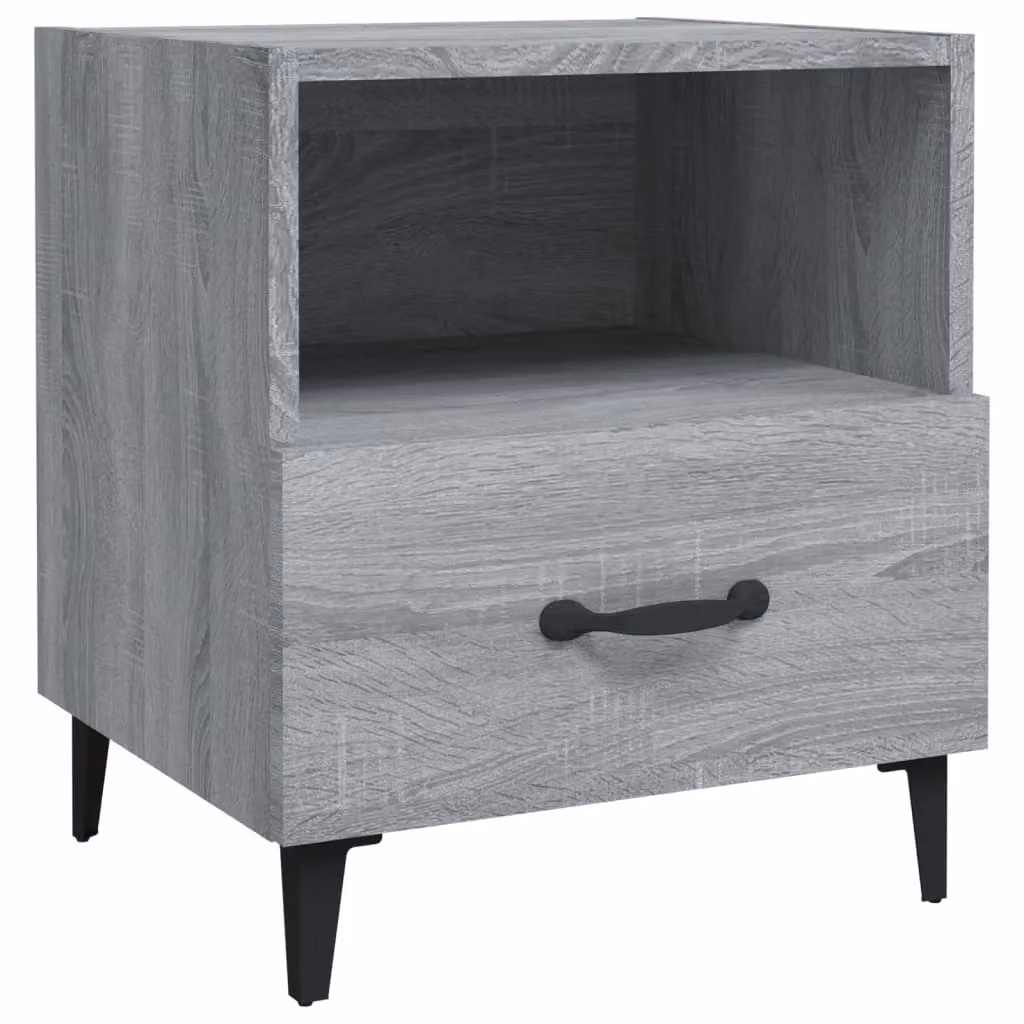 Berkfield Home Set of 2 Grey Sonoma Bedside Cabinets in Engineered Wood – 3