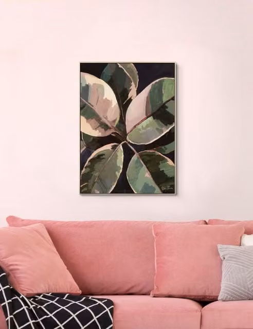 Gallery Direct Ficus Botanical Square Framed Wall Art in Gold and Green