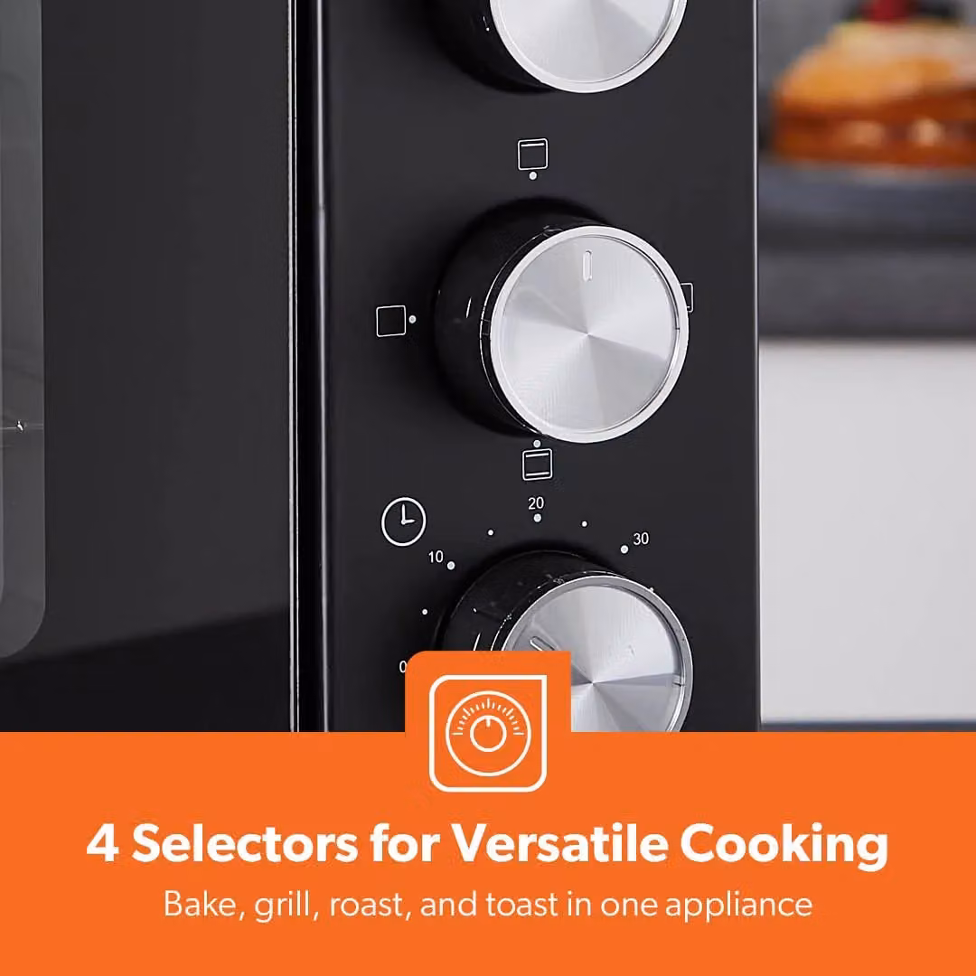 Geepas 48L Mini Oven Toaster Grill with 2000W Power in Black – 4
