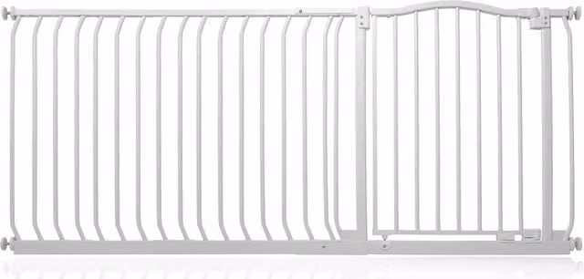 Safetots Extendable Curved Top Safety Gate in Matt White for Doors and Stairs