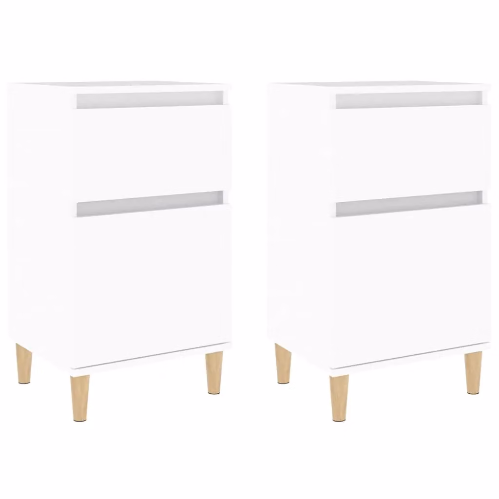 Berkfield Home Set of 2 White Bedside Cabinets, W/D/H: 40 x 35 x 70 cm – 2