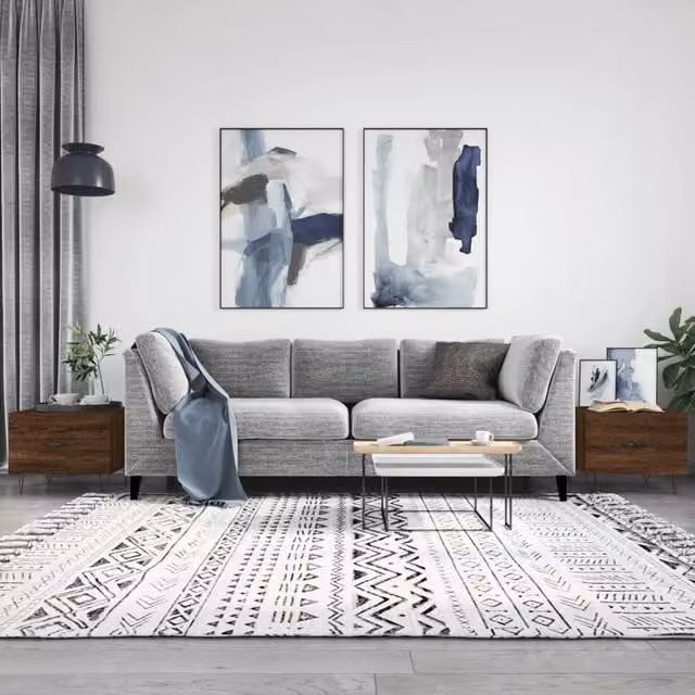 Berkfield Home Set of 2 Brown Oak Coffee Tables, W/D/H: 50 x 50 x 40 cm – 1
