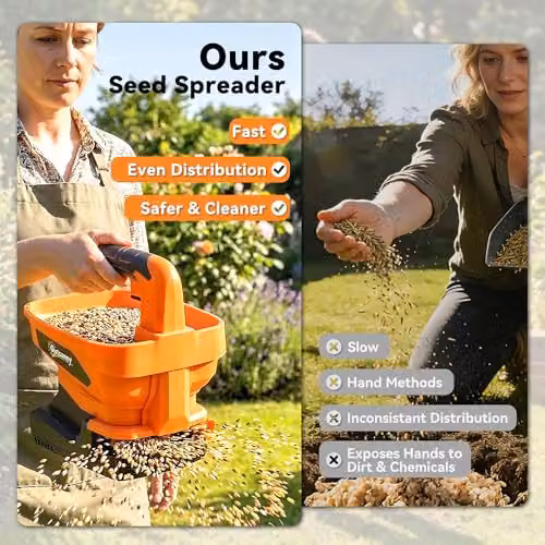 Outsunny Cordless Handheld Seed Spreader with Rechargeable Battery, Orange – 8