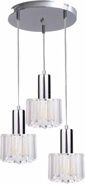 Netlighting Deco Cluster Pendant Ceiling Light in Silver with 3x E27 Glass Bulbs, Diameter: 30 cm