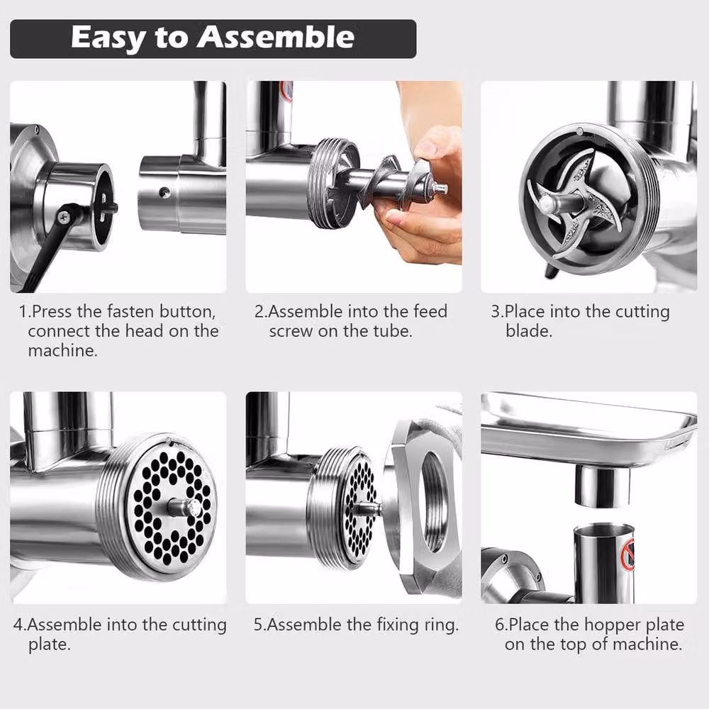 Costway 3-in-1 Electric Meat Grinder and Sausage Stuffer with 750W Motor in Silver – 3