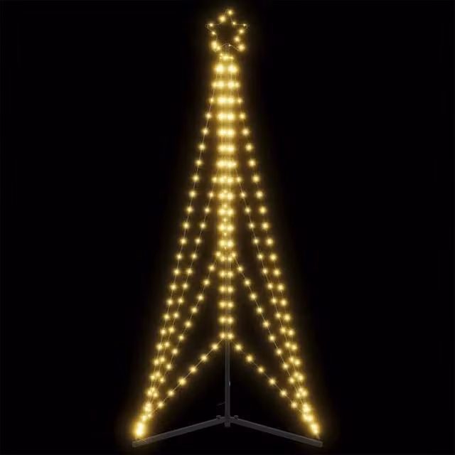 Berkfield Home Christmas Tree Light with 363 Warm White LEDs, Height: 182 cm