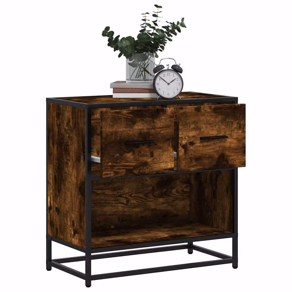 Berkfield Home Bedside Cabinet in Smoked Oak Brown, W/D/H: 60 x 31 x 60 cm – 2