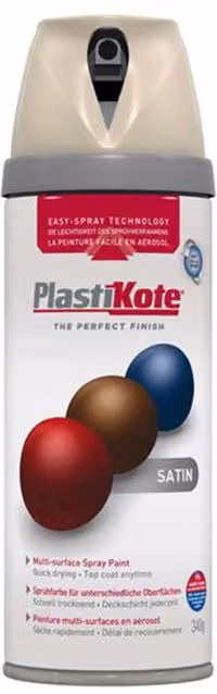 Plastikote Twist & Spray Satin Warm Grey 400ml