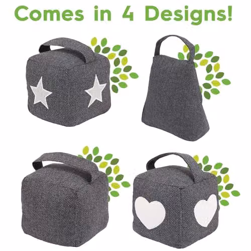 Nicola Spring Herringbone Fabric Door Stop, Star, Grey – 7