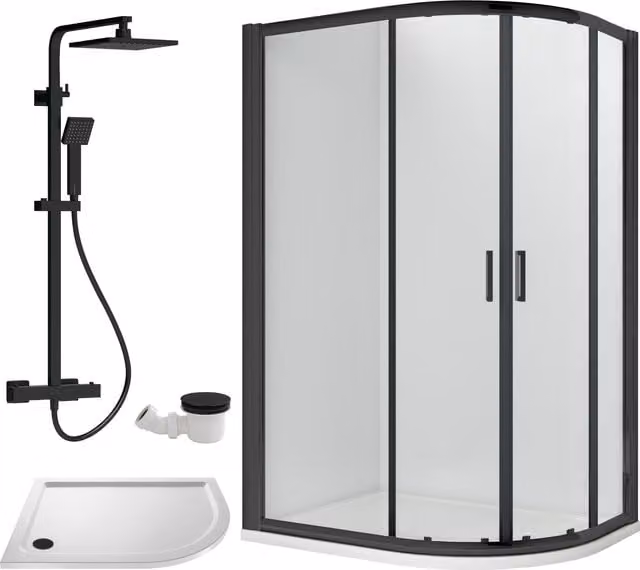 Balterley White Offset Right Quadrant Shower Tray W: 1200 cm, D: 80 cm