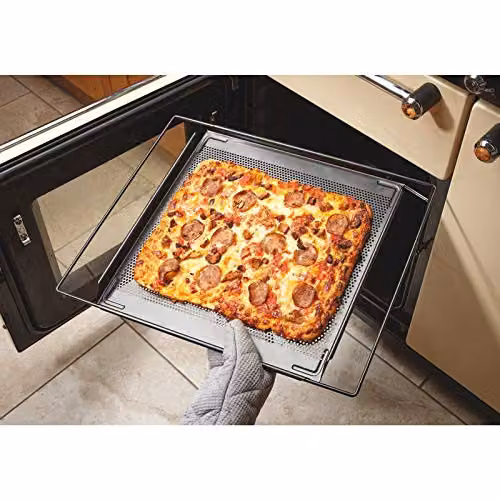 mysmartbuy Non-Stick Carbon Steel Adjustable Oven Baking Tray, Silver, H 2.5 x D 35 x W 38.5 to 60.5 cm – 3